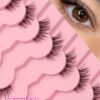 SHEIN Asiteo 7 Pairs Half Eye Faux Mink Eyelashes Clear Band Cat Eye