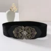 SHEIN Boho 1pc Women Flower Decor Symmetrical Buckle Fashionable Elastic Belt For Dress Decoration Halloween