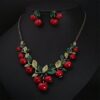 SHEIN Cherry Necklace And Earrings Set Popular