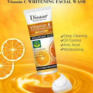 Disaar beauty skincare vitamin c facial wash foam hyaluronic acid