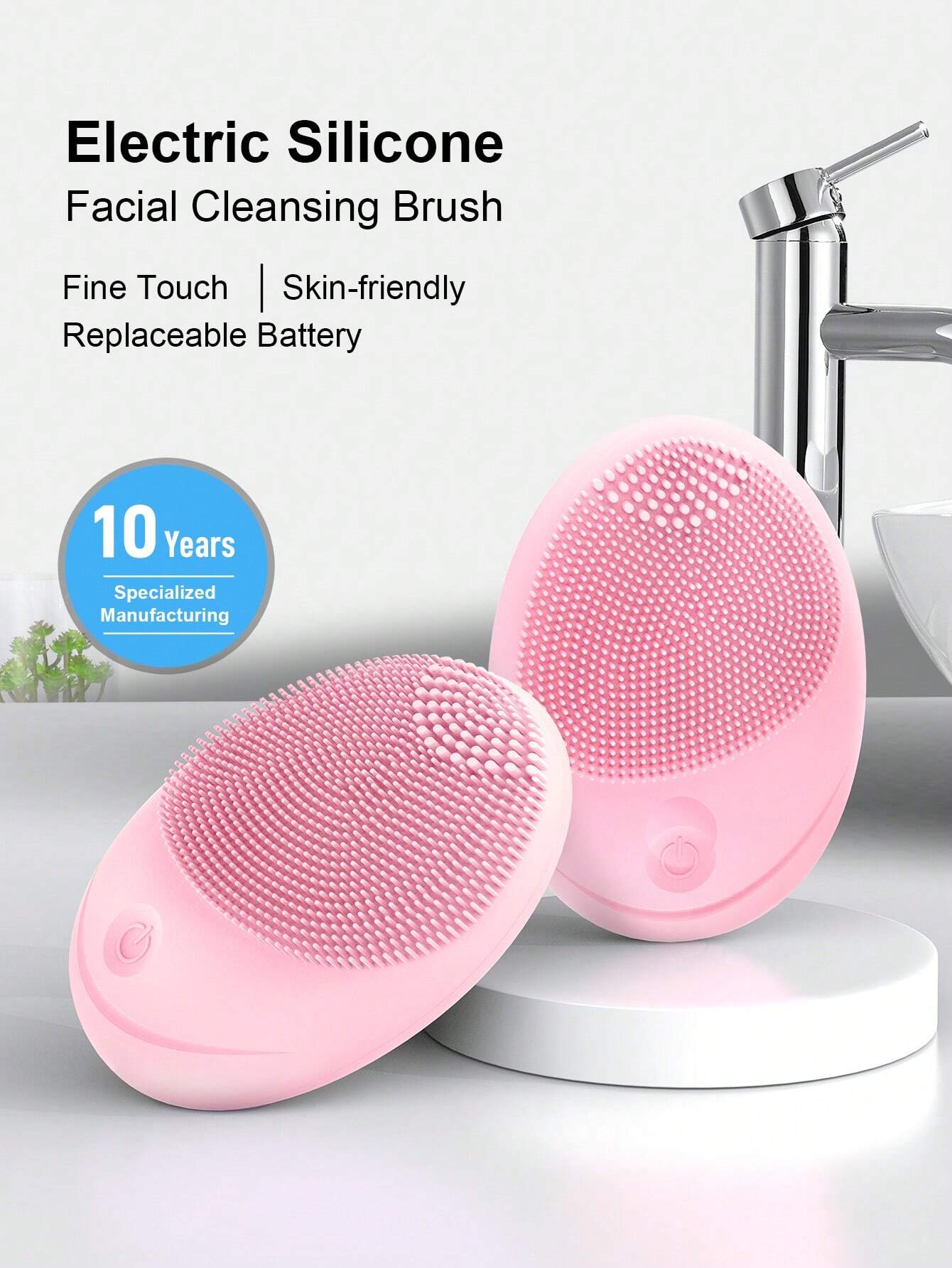 Electric Soft Silicone Tooth Facial Cleanser, Facial Cleansing Brush, Vibration Facial Cleansing Brush, For Deep Cleansing, Gentle Exfoliation And Massage