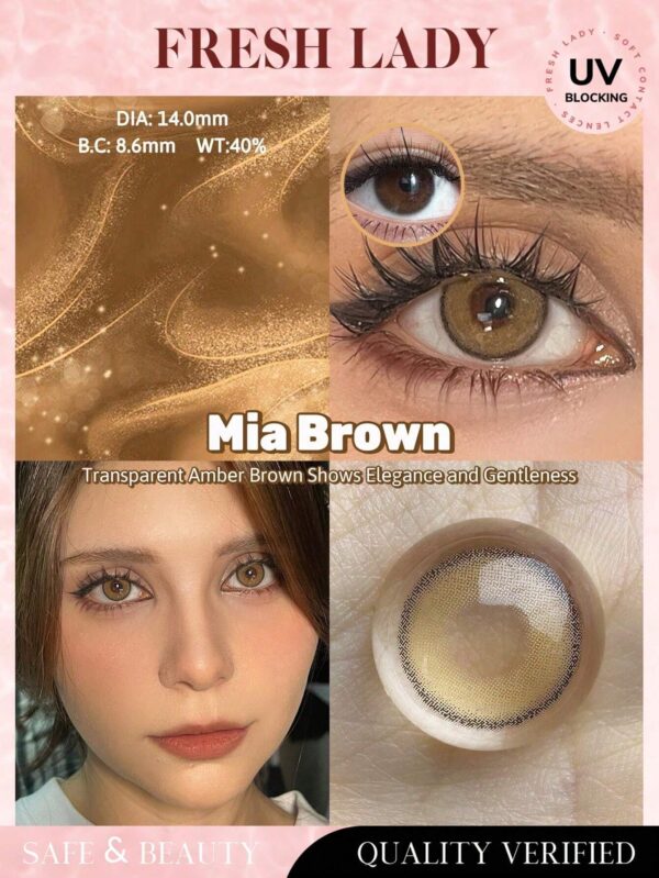 SHEIN FRESH LADY 1 Pair Ring Brown Color Soft Contact Lens