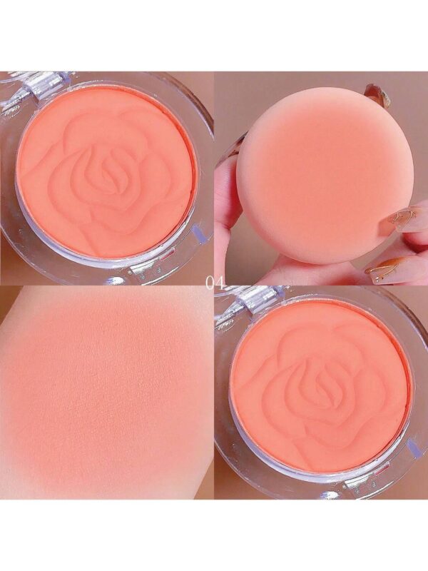 SHEIN Flower Pattern Matte Blush, 1pc Long-Wearing Smudge Proof Face Makeup Product