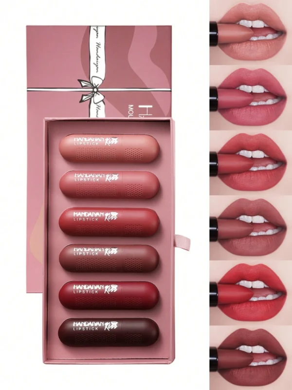 SHEIN HANDAIYAN Recorder Design Lipstick Set,6Pcs Mini
