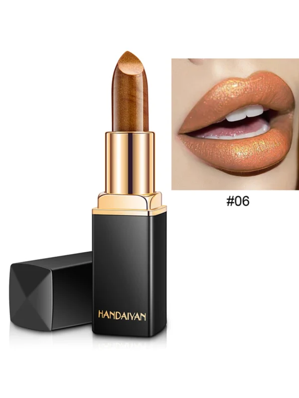 shein HANDAIYAN Pearl Shiny Metallic Lipstick, Net Weight: 3.6g