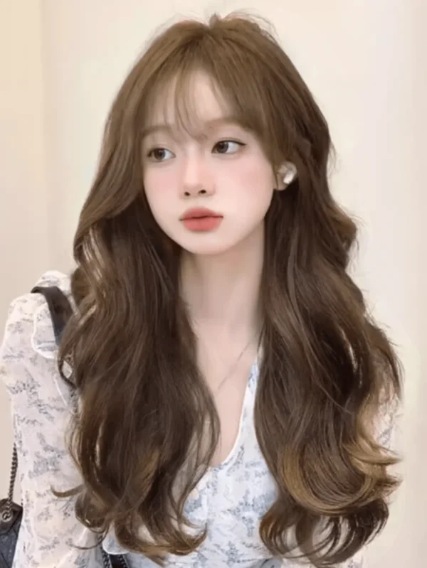 SHEIN Light Brown Long Wavy Wig