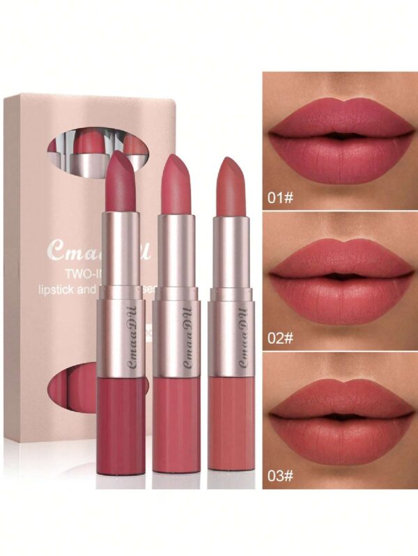 SHEIN Long Lasting Lip Gloss 3Pcs Double Ended Matte