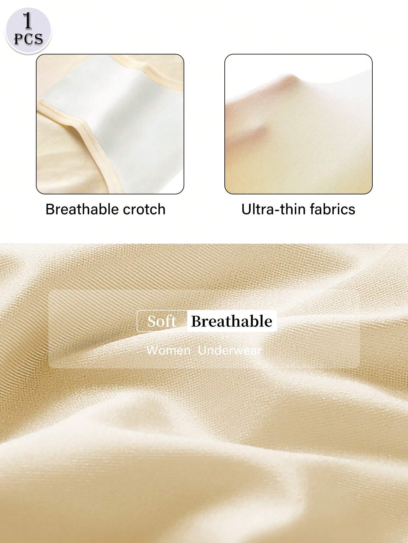 SHEIN MEIYATING High Waist Tummy Control Ice Silk Seamless Women's Panties, - Image 3