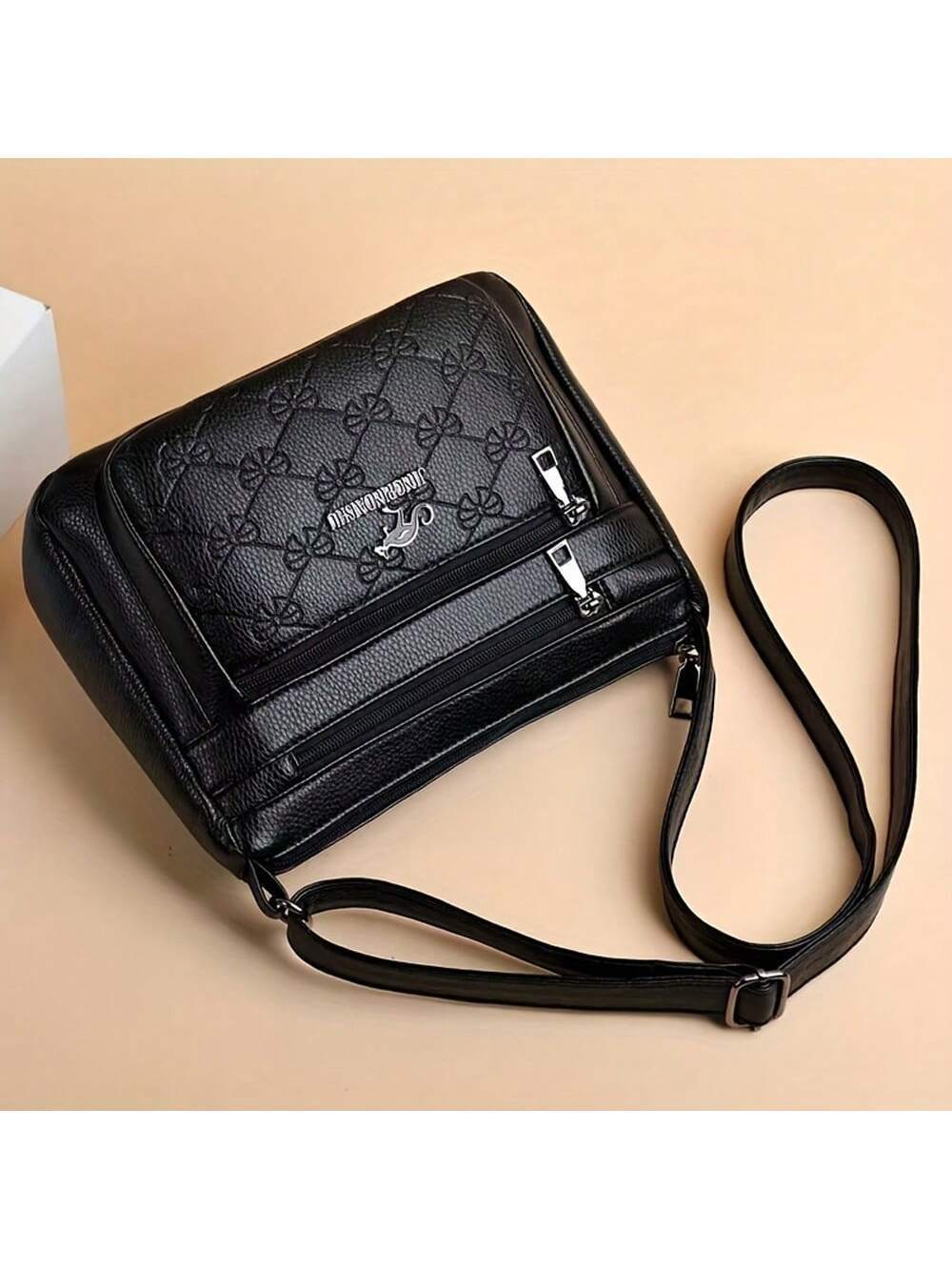 SHEIN New Women Solid Color PU Casual Shoulder Bag - Lightweight, Versatile, And Zipper Closure Crossbody Bag With Polyester Lining