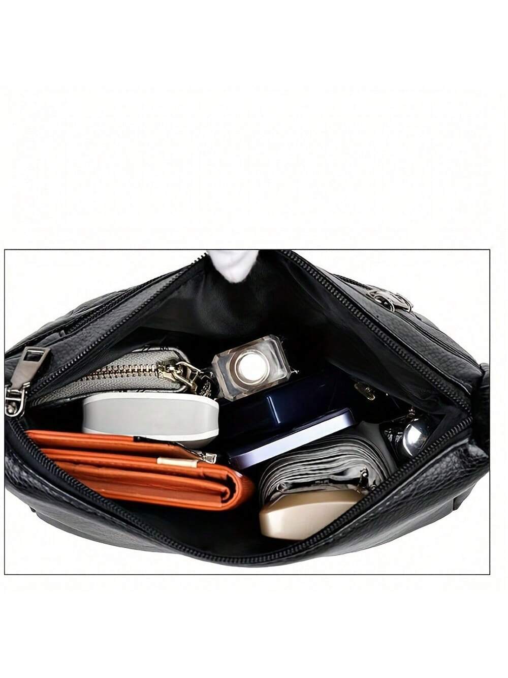 SHEIN New Women Solid Color PU Casual Shoulder Bag - Image 3