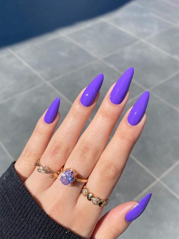 SHEIN Purple Press On Nails