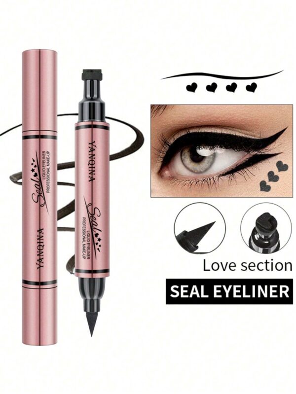 SHEIN QIC 2-In-1 Double Headed Eyeliner Pen Heart Stamp Liquid Eyeliner