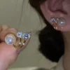 SHEIN Rhinestone & Faux Pearl Decor Earring Jackets