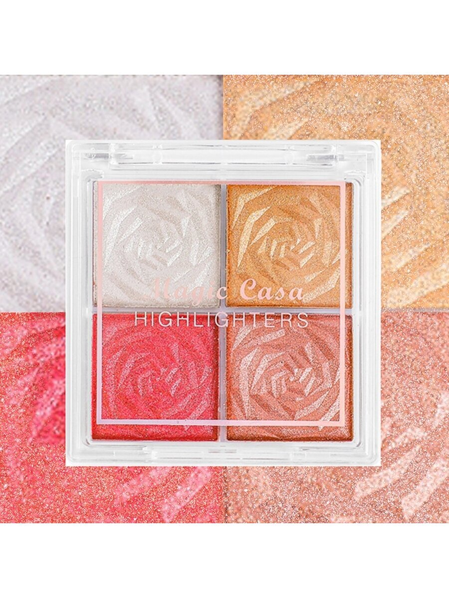 SHEIN Small Compact 4-color Highlighter & Blush & Contour Palette