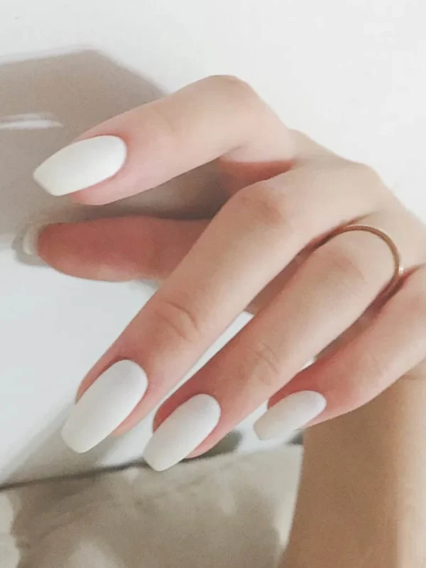 SHEIN Transform Your Nails With 24pcs Long Coffin Solid Color Full Cover Fake Nail