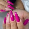 SHEIN VV MEI JIA ER 24pcs Medium Long Sparkly French Coffin Shaped Nail