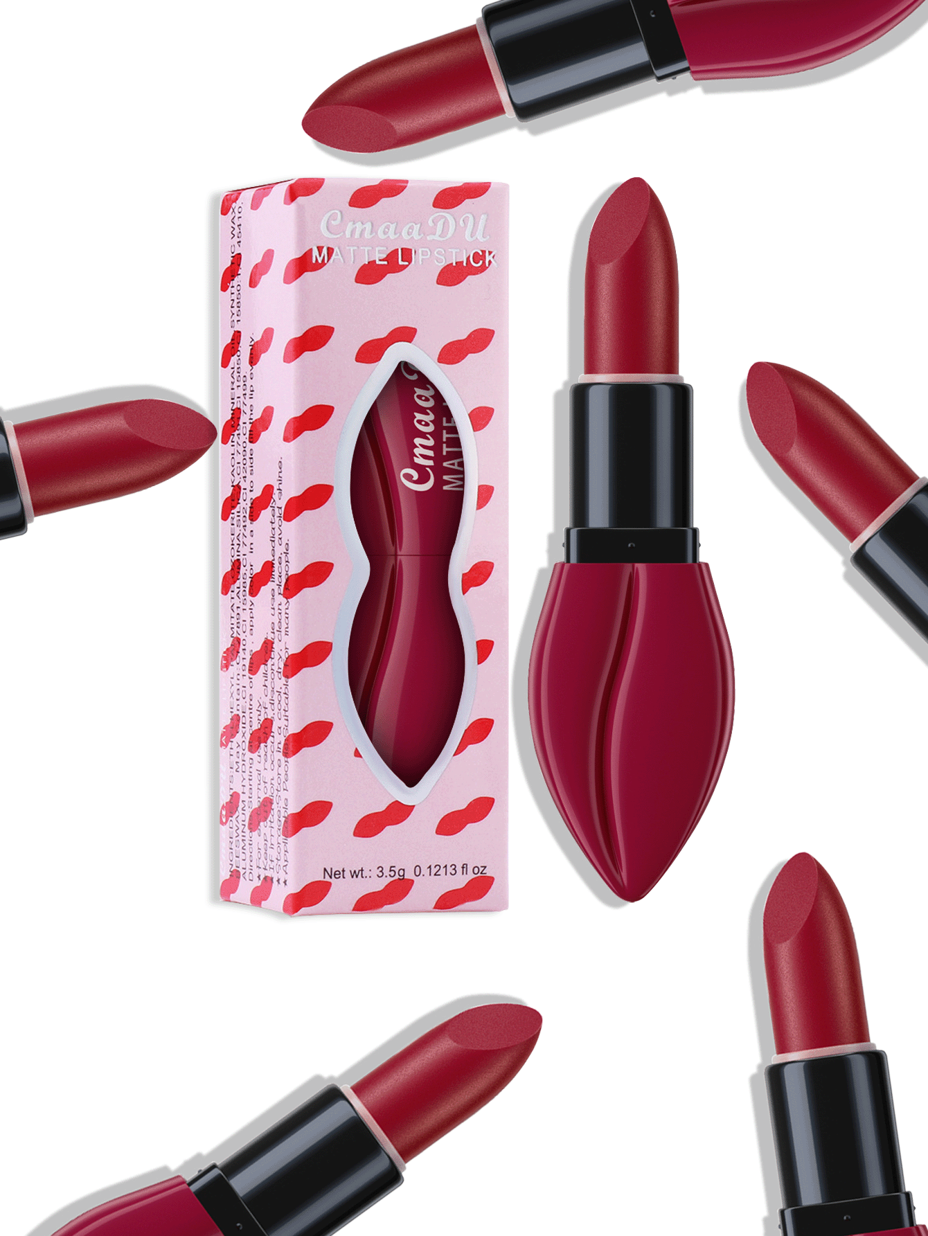 SHEIN Velvet Matte Lipstick Long lasting Non stick Cup High Pigment Lipstick #04