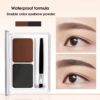 SHEIN Waterproof Eyebrow Powder & Brush, Two Colors