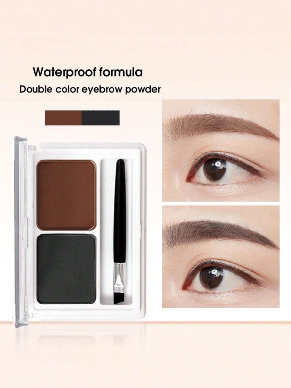 SHEIN Waterproof Eyebrow Powder & Brush, Two Colors