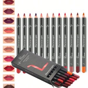 SHEIN Waterproof Lipliner, 12pcs Matte Lipliner Pencil Set