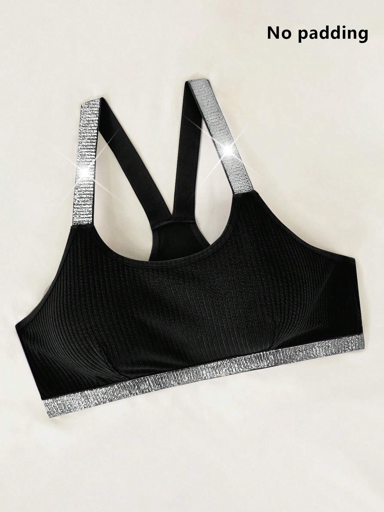 SHEIN Women's Silver Wire Wrap Around Comfortable Bra - Image 3