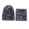 shein 2 pc Women's Solid Color Winter Warm Integrated Knitted Hat Scarf, Warm Hat Scarf