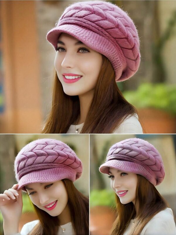 shein 1pc Breathable Knitted Blend Ski Cap Winter Fall