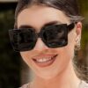 SHEIN Vintage Oversized Square Plastic Frame Sunglasses