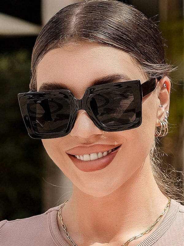 SHEIN Vintage Oversized Square Plastic Frame Sunglasses