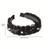 SHEIN Women Black Faux Pearl Braid Wig