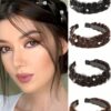 SHEIN Women Black Faux Pearl Braid Wig