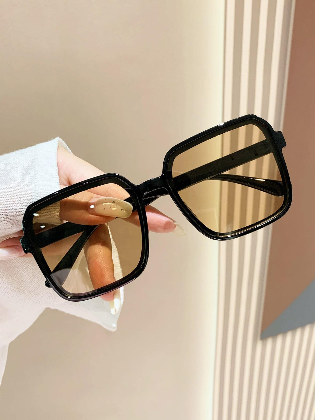 SHEIN 1 Pair Plastic Frame Square Fashion Glasses Beach