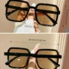 SHEIN 1 Pair Plastic Frame Square Fashion Glasses Beach