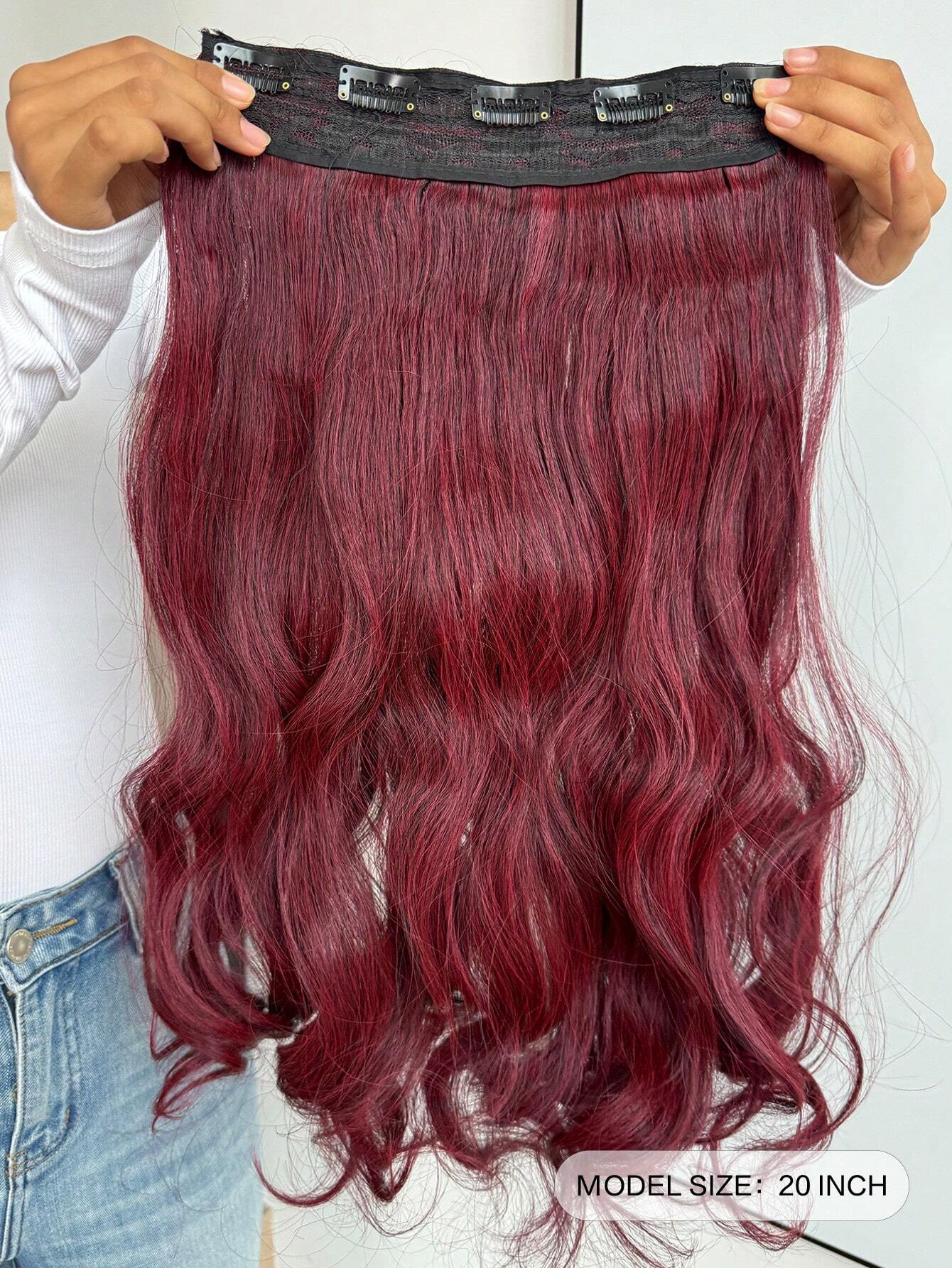shein 20" 1-Pack 3/4 Full Head Curly Wave Clips In On Synthetic Hair Extensions - Image 2