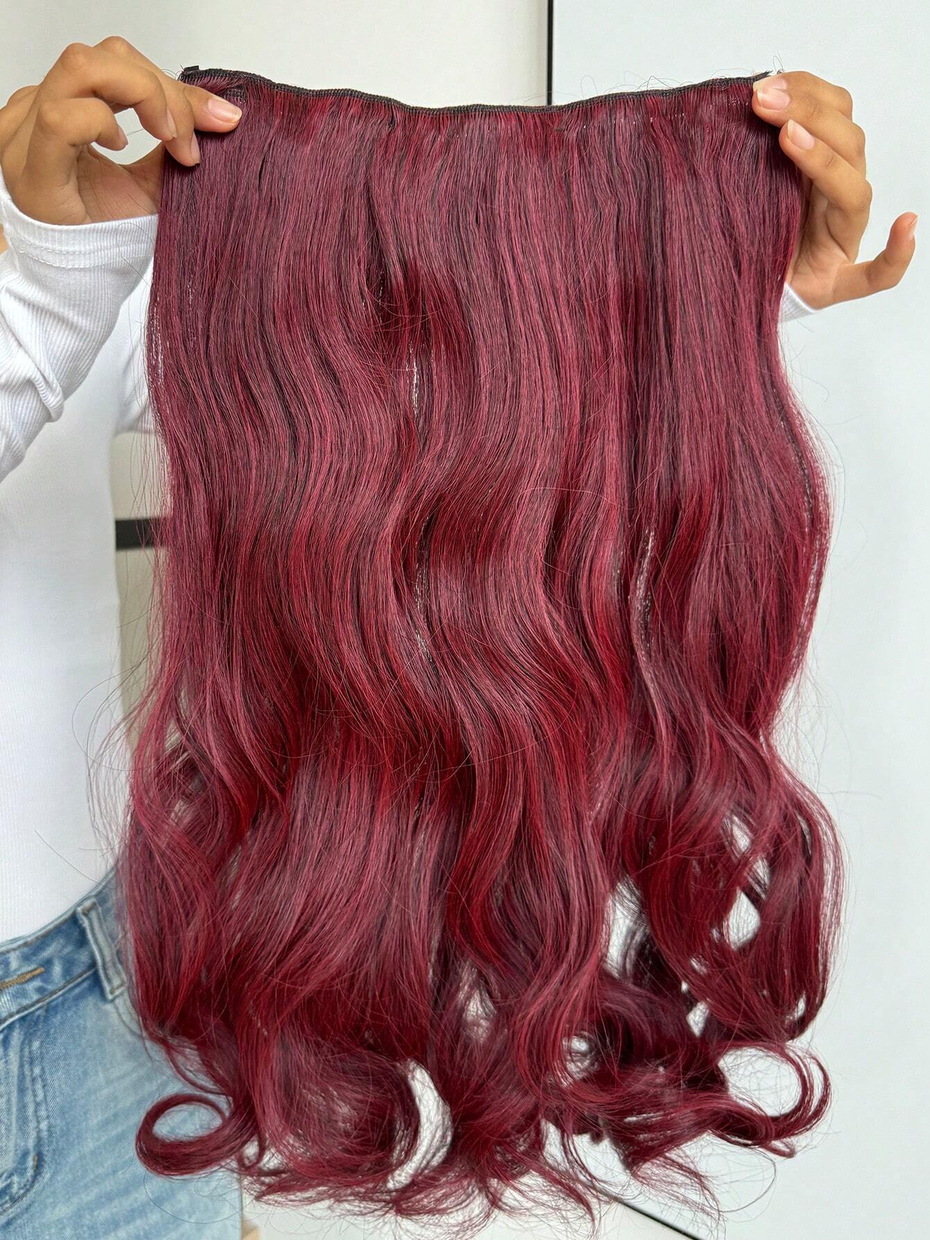 shein 20" 1-Pack 3/4 Full Head Curly Wave Clips In On Synthetic Hair Extensions - Image 3
