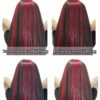 SHEIN 5 PCS Red Colored Clip In Hair Extensions