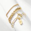 SHEIN 3Pcs Fish Chain Bracelet Set
