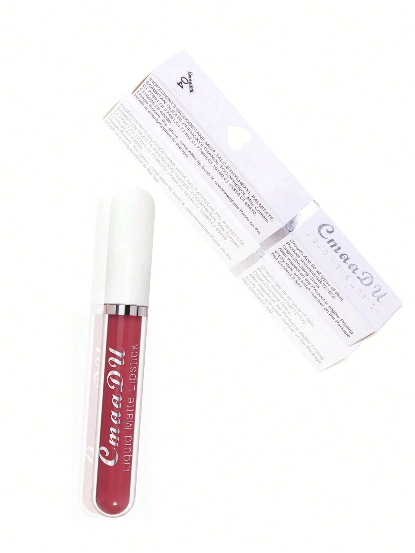 SHEIN Liquid Lipcolor,Waterproof Long-lasting Matte Lip Gloss #04