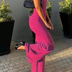 Alternative view of SHEIN Essnce Women's Plain Color Simple Daily Jumpsuit With Strapless Top