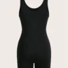 SHEIN Slayr Minimalist Casual Sexy Lip Print Sleeveless Crop Jumpsuit For Women, Summer