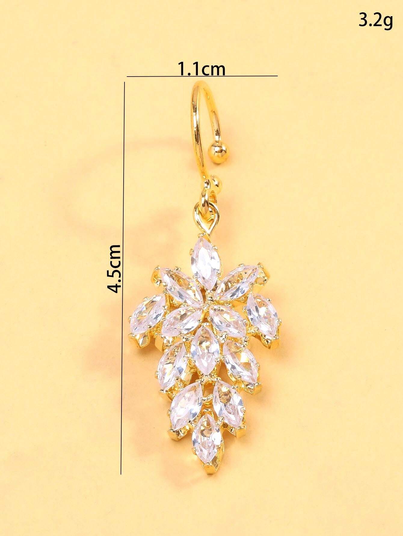 shein STONEFANS 1pc Gold Color Stainless Steel Non-Piercing Fake Lip Ring - Image 3