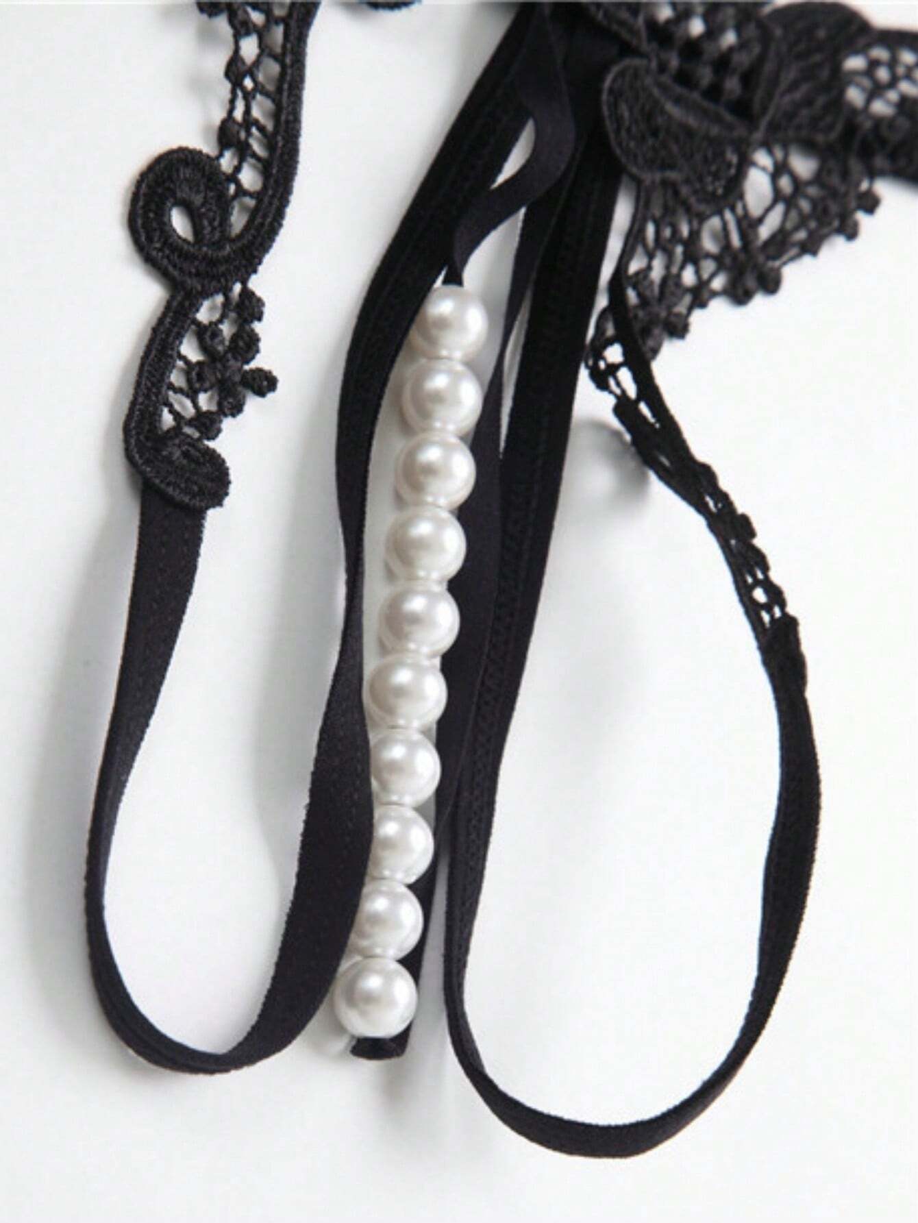 shein Sexy Lingerie Bead Sexy Open Crotch Thong Pearl Massage Embroidered Underwear - Image 3