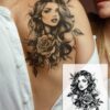 SHEIN 1pc Black Rose Flower Tattoo Sticker