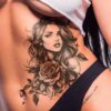 SHEIN 1pc Black Rose Flower Tattoo Sticker