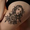 SHEIN 1pc Black Rose Flower Tattoo Sticker