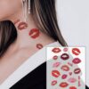 SHEIN1pc Romantic Sexy Red Lip Tattoo Sticker
