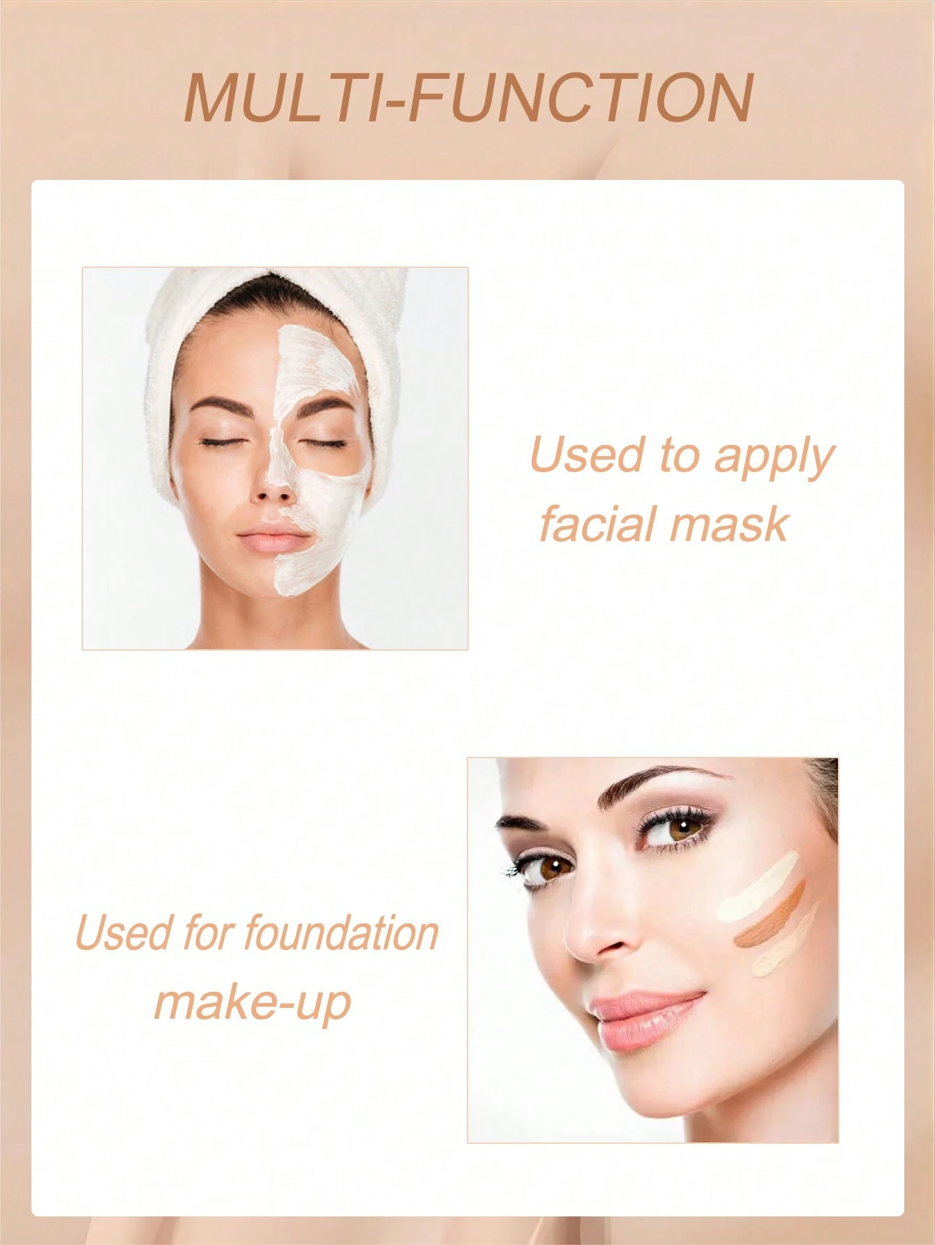 SHEIN 1pc Ultra-Thin Flat Headed Brush, Multi-Functional Face Makeup Tool