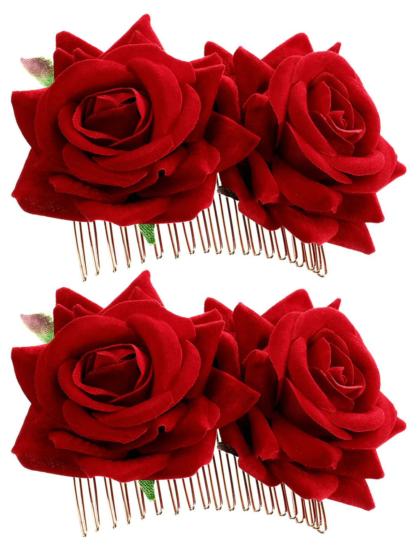 SHEIN 2PCS Rose Flower Hair Clip