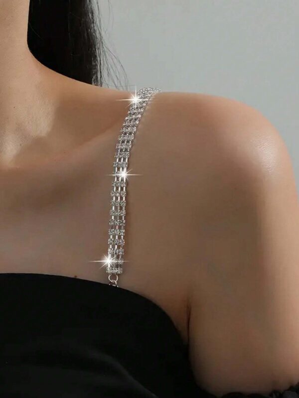 SHEIN 2pcs/Pair Rhinestone Studded Women's Adjustable Bra Shoulder Straps