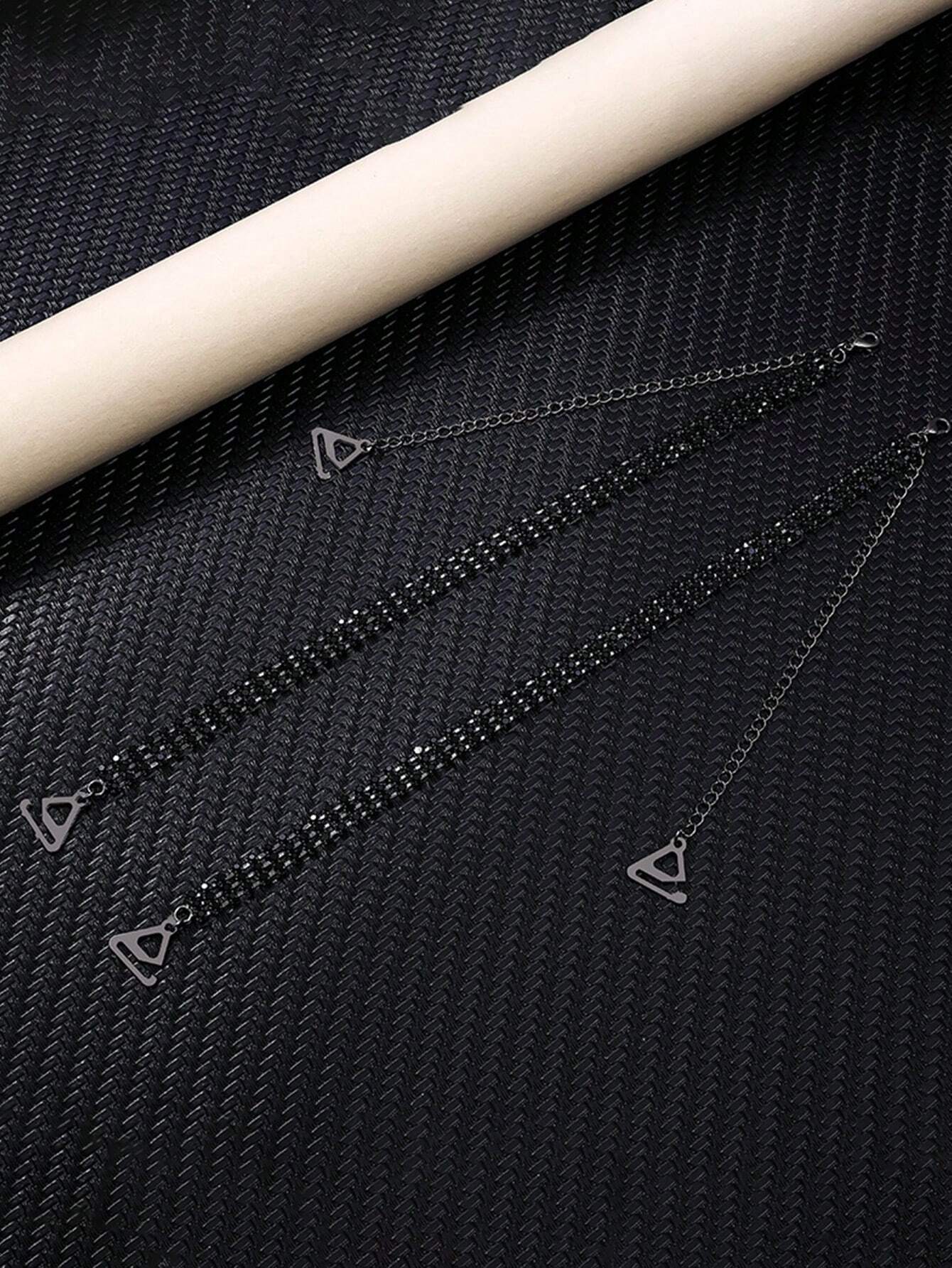 SHEIN 2pcs/Pair Rhinestone Studded Women's Adjustable Bra Shoulder Straps - Image 2